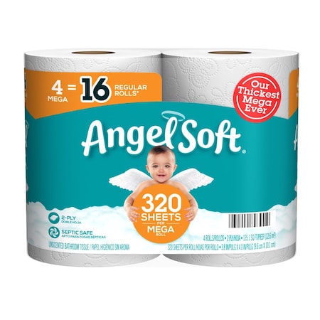 Angel Soft Angel Soft Toilet Paper 4 Rolls 320 sheet 135.1 sq ft 79391